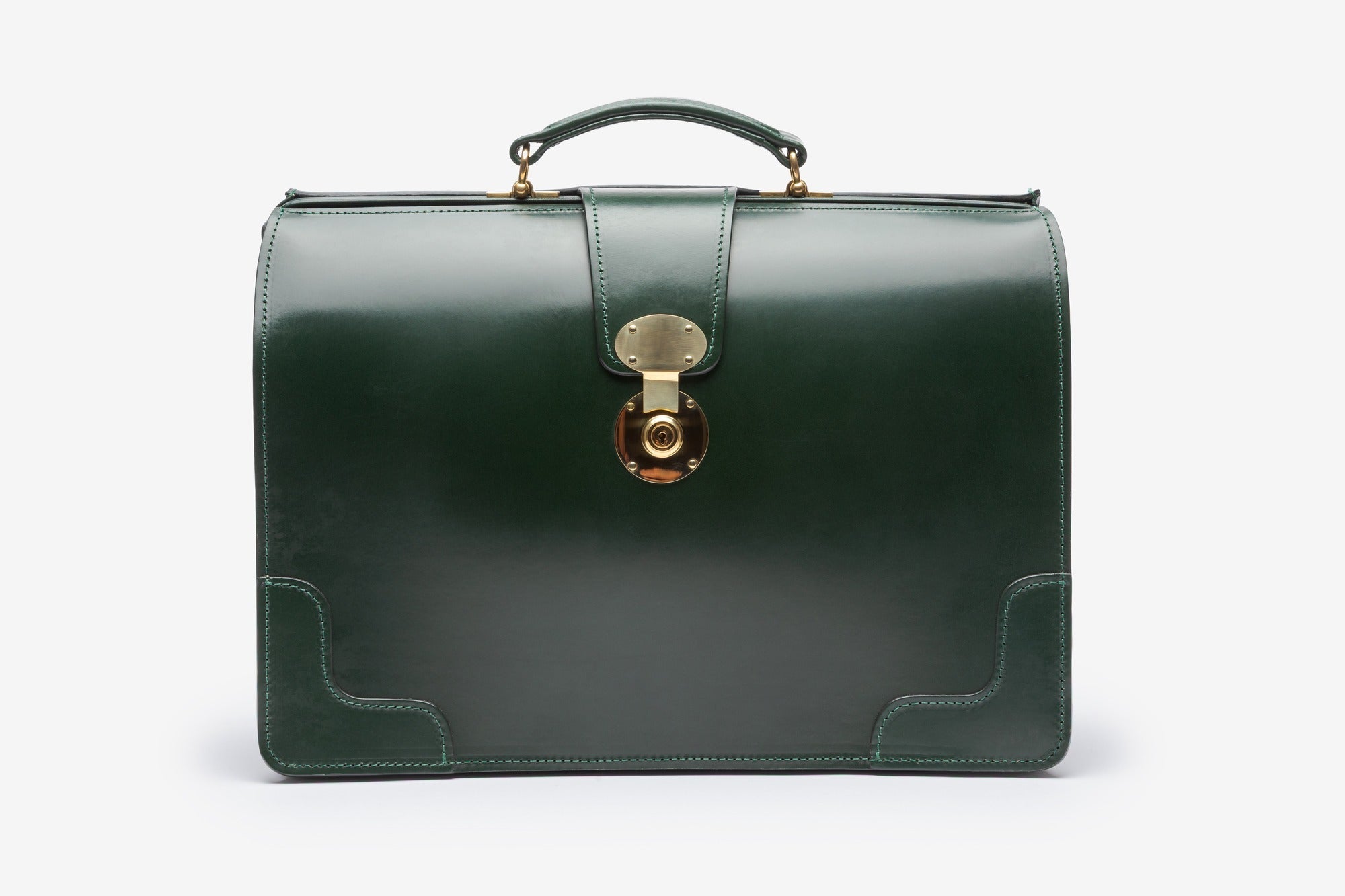 The Harvey briefcase in Green - front