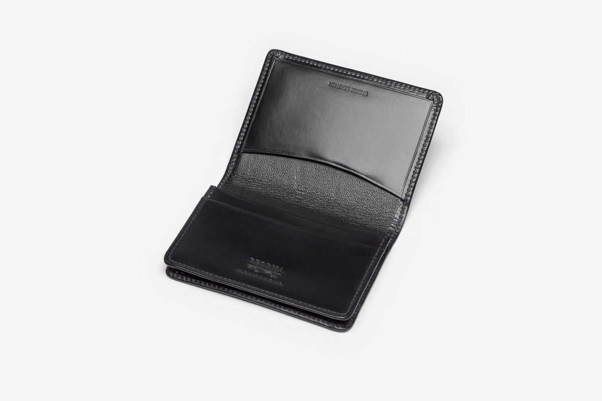 Bridle business card case in Black - open