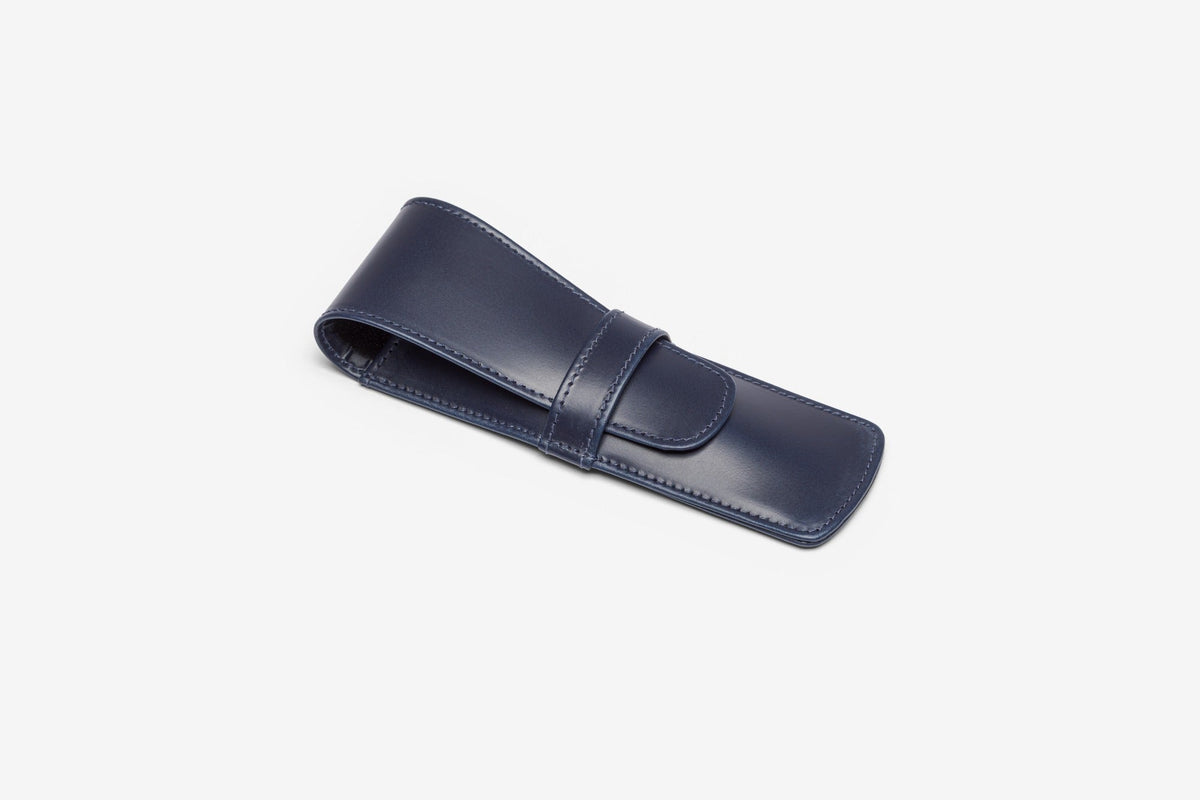 Bridle Leather Pen Case in Navy