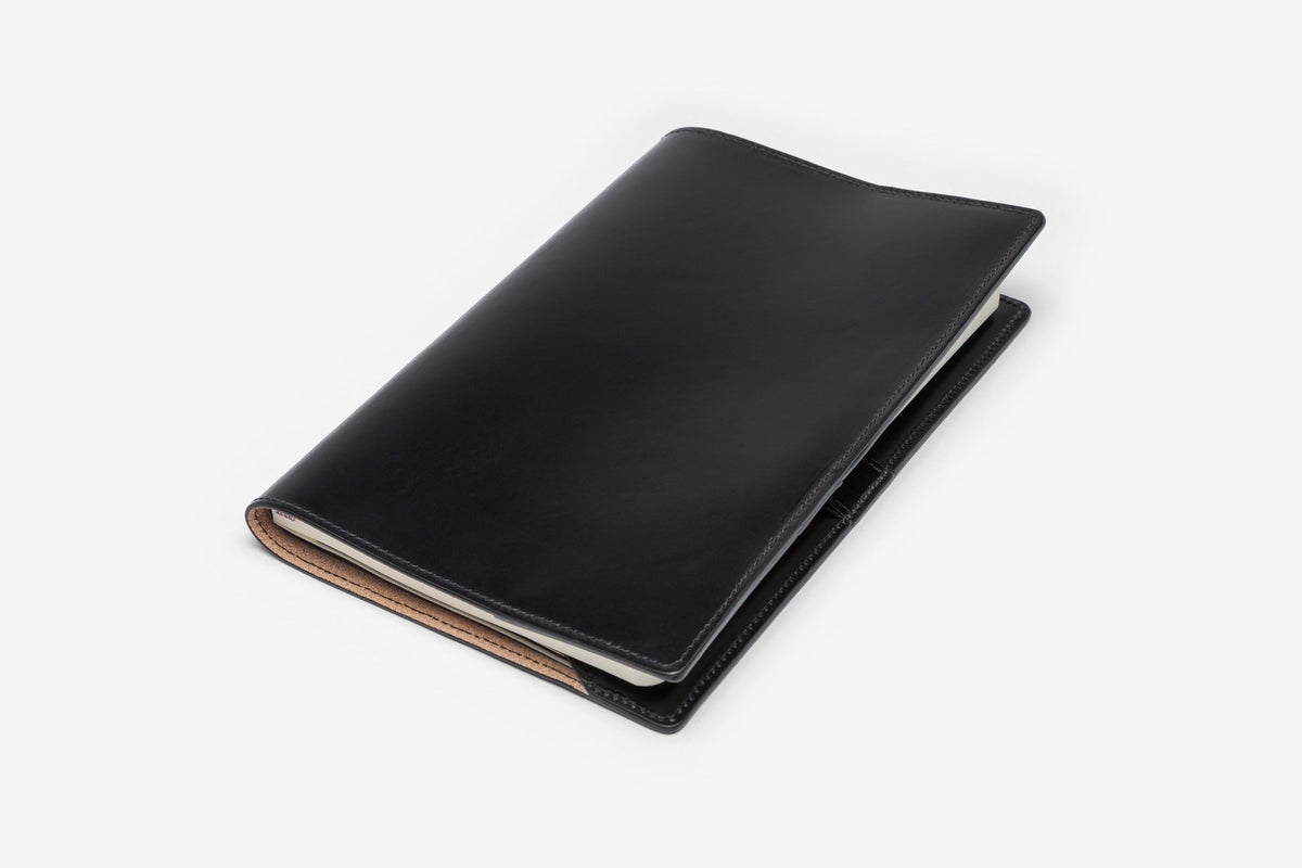 Large Leather Note Book in Black