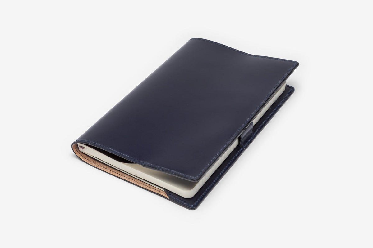 Large Leather Note Book in Navy
