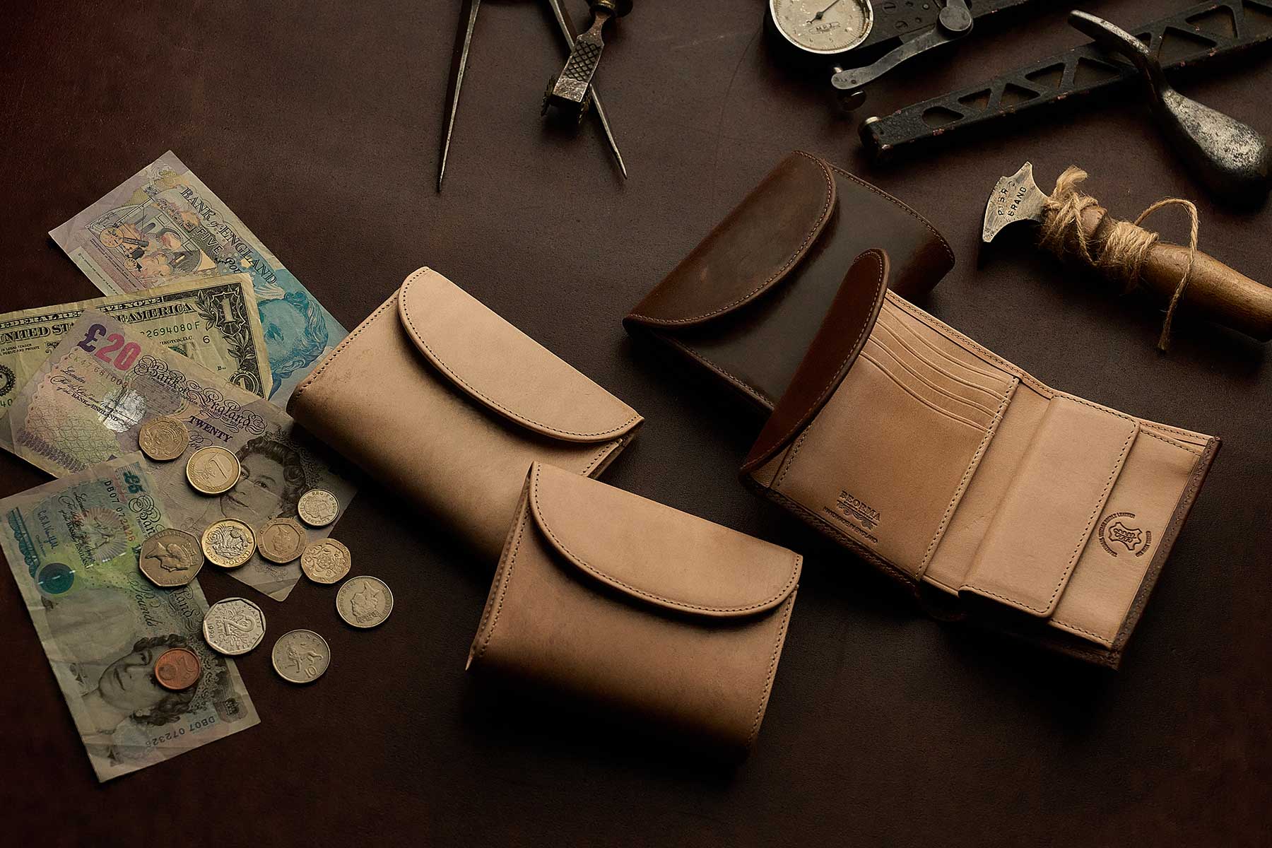 The Wentworth 3-Fold Vintage Leather Purse