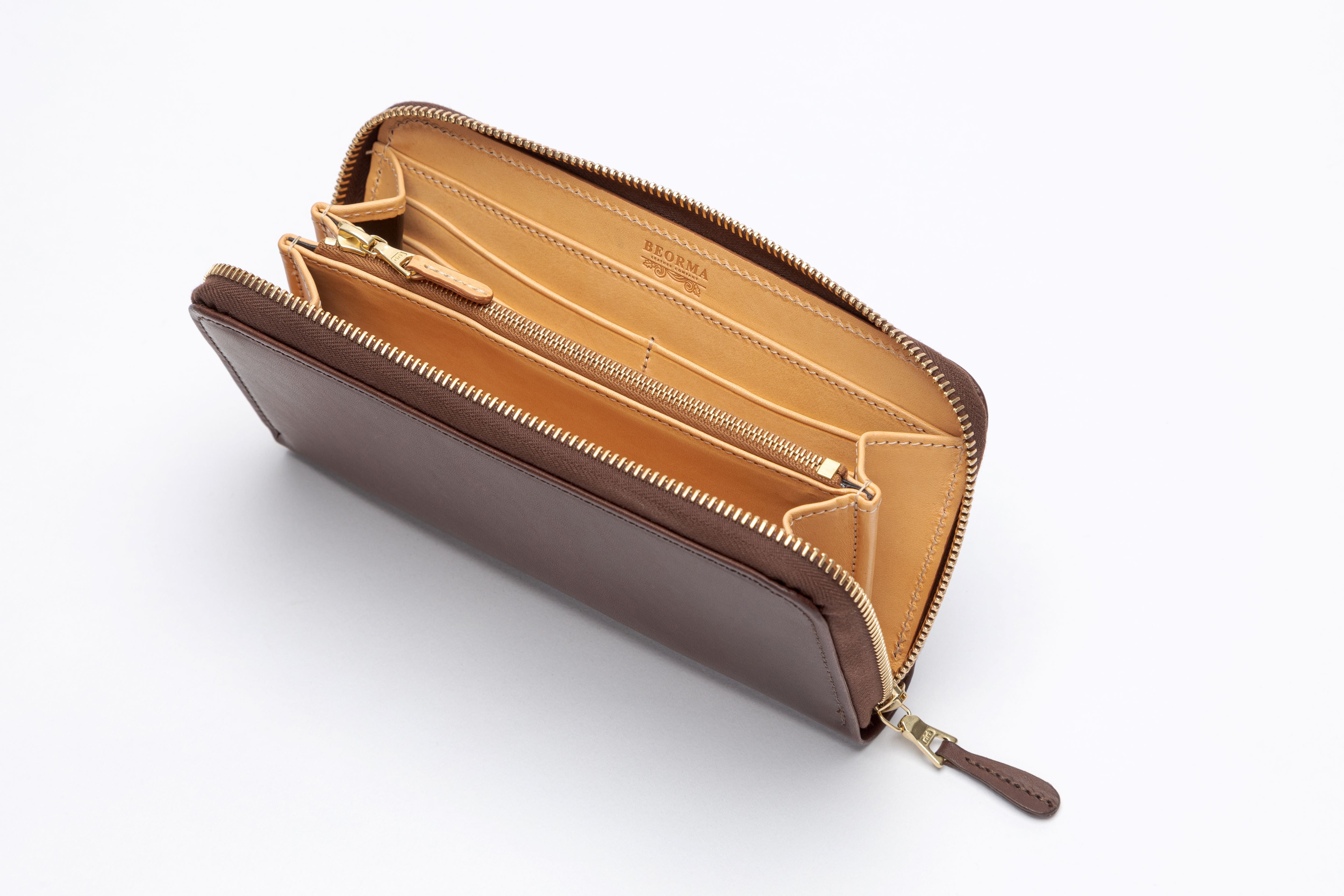 THE ASCOT ZIP ROUND LEATHER PURSE