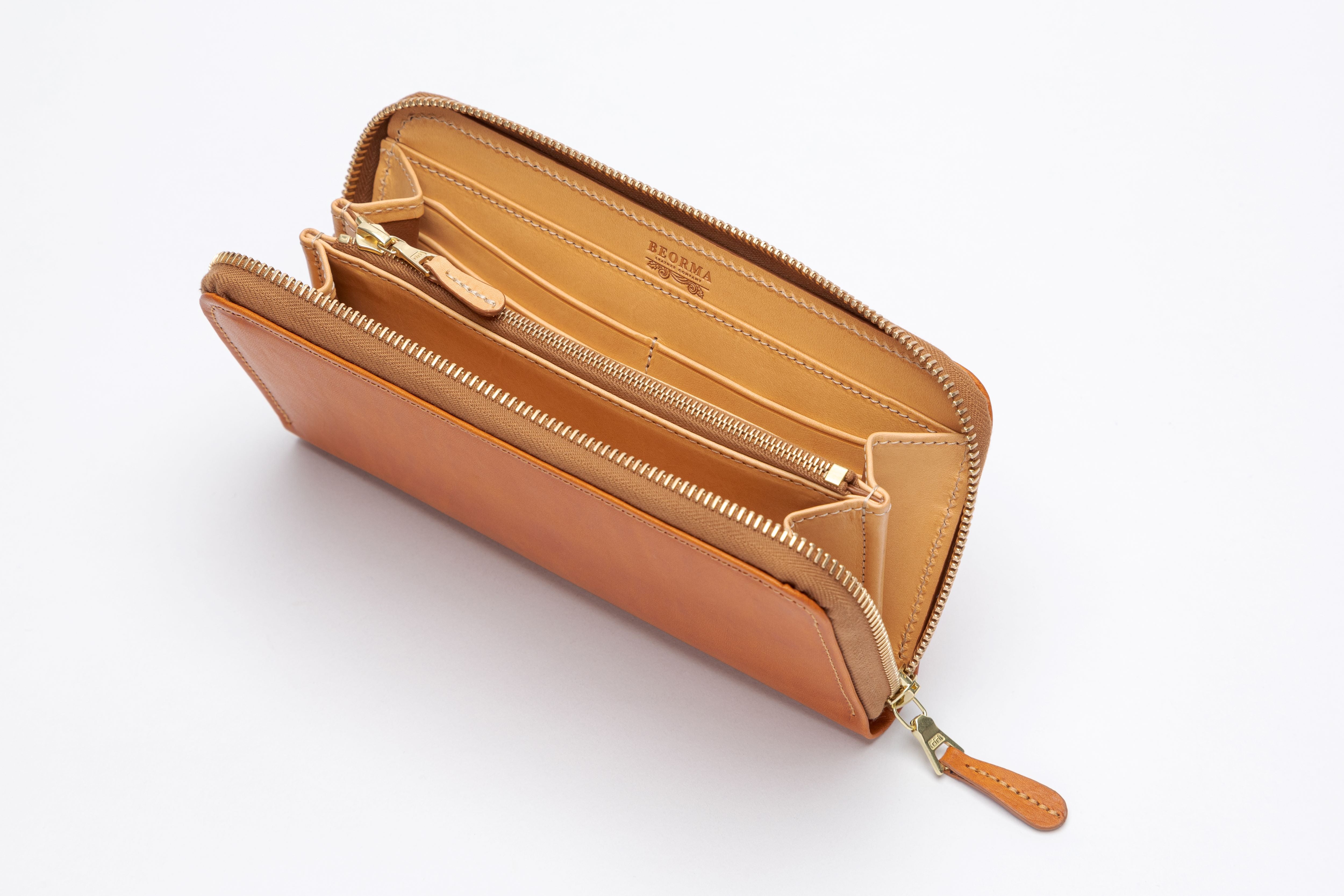 THE ASCOT ZIP ROUND LEATHER PURSE