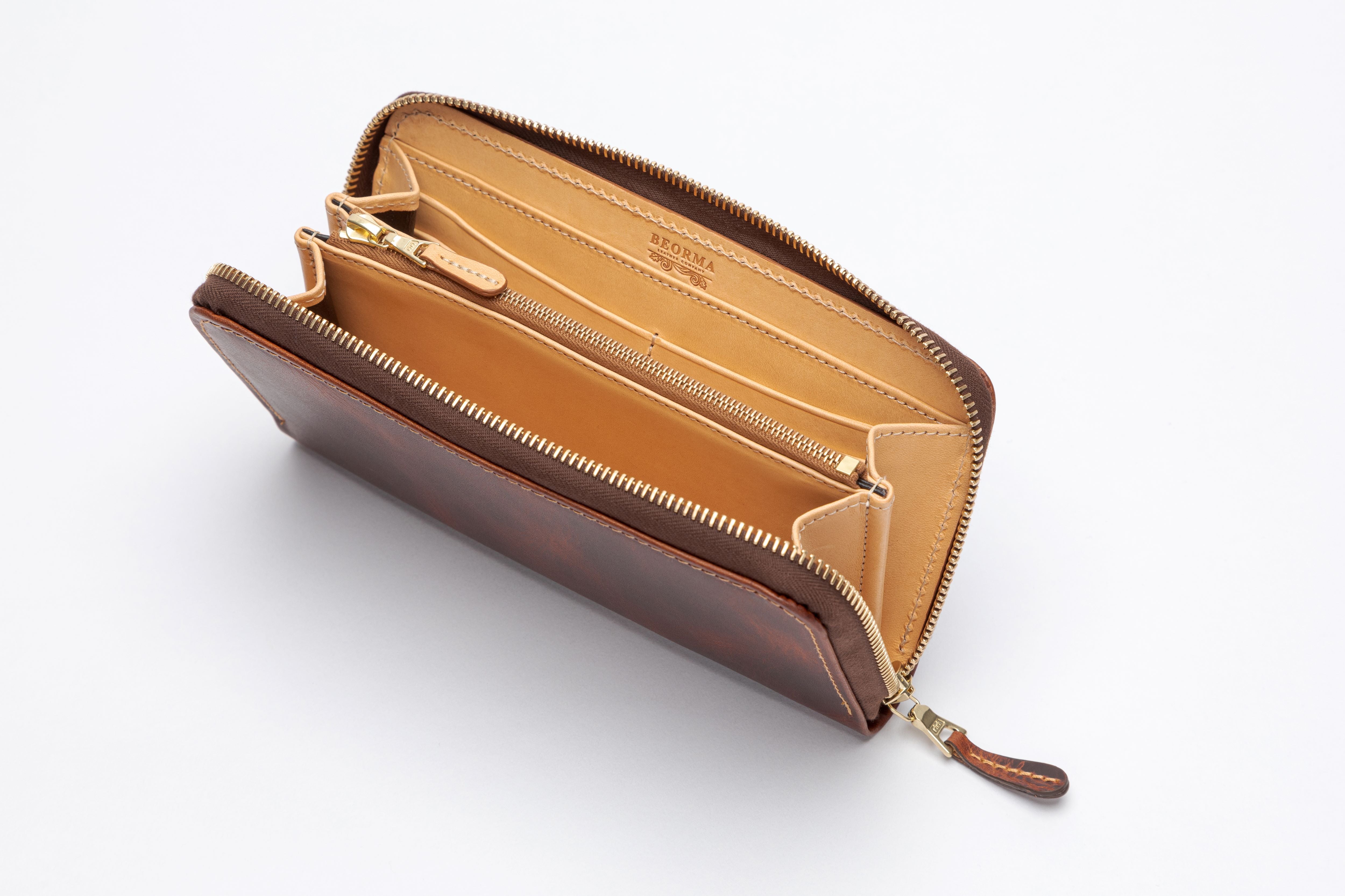 THE ASCOT ZIP ROUND LEATHER PURSE