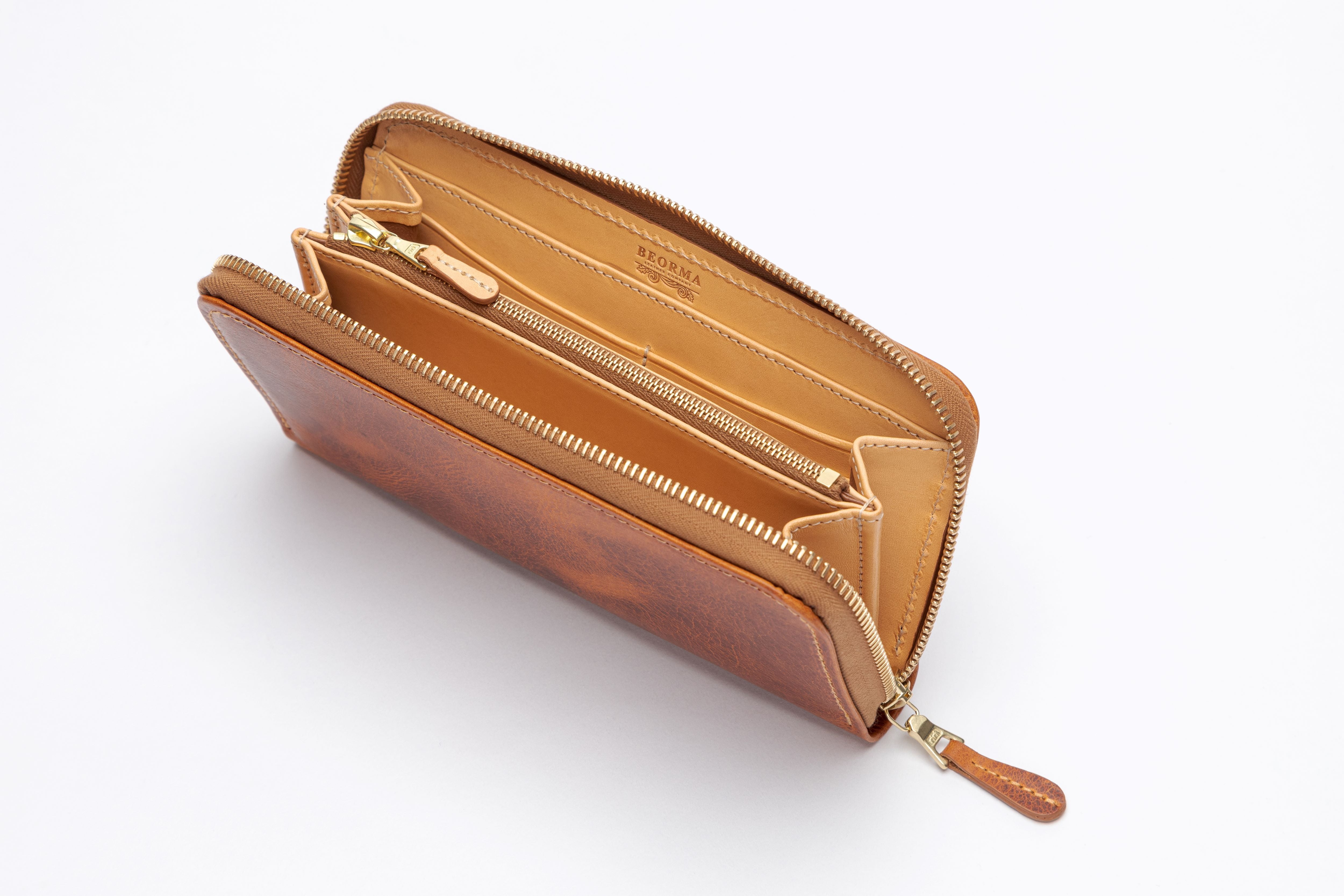 THE ASCOT ZIP ROUND LEATHER PURSE
