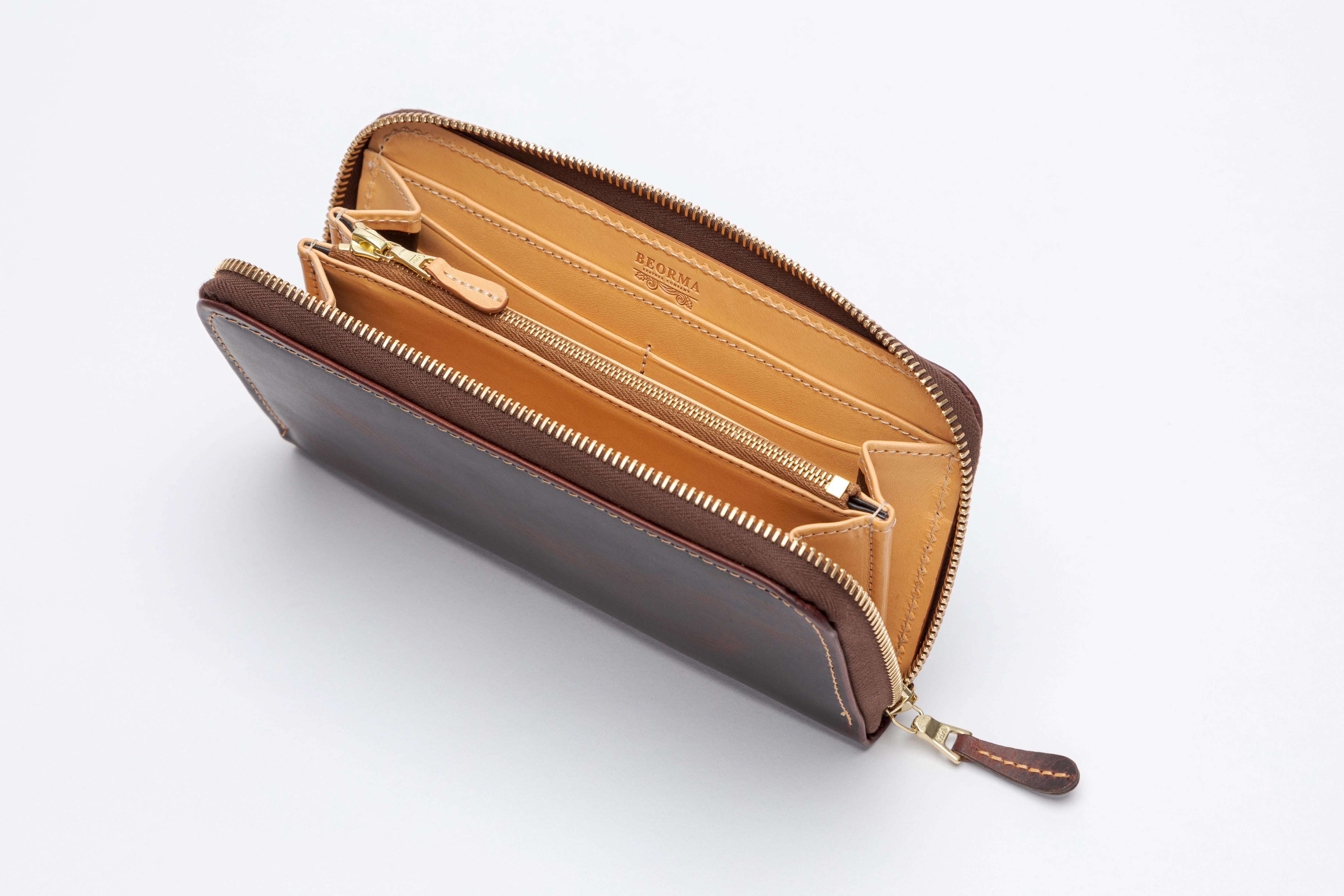 THE ASCOT ZIP ROUND LEATHER PURSE