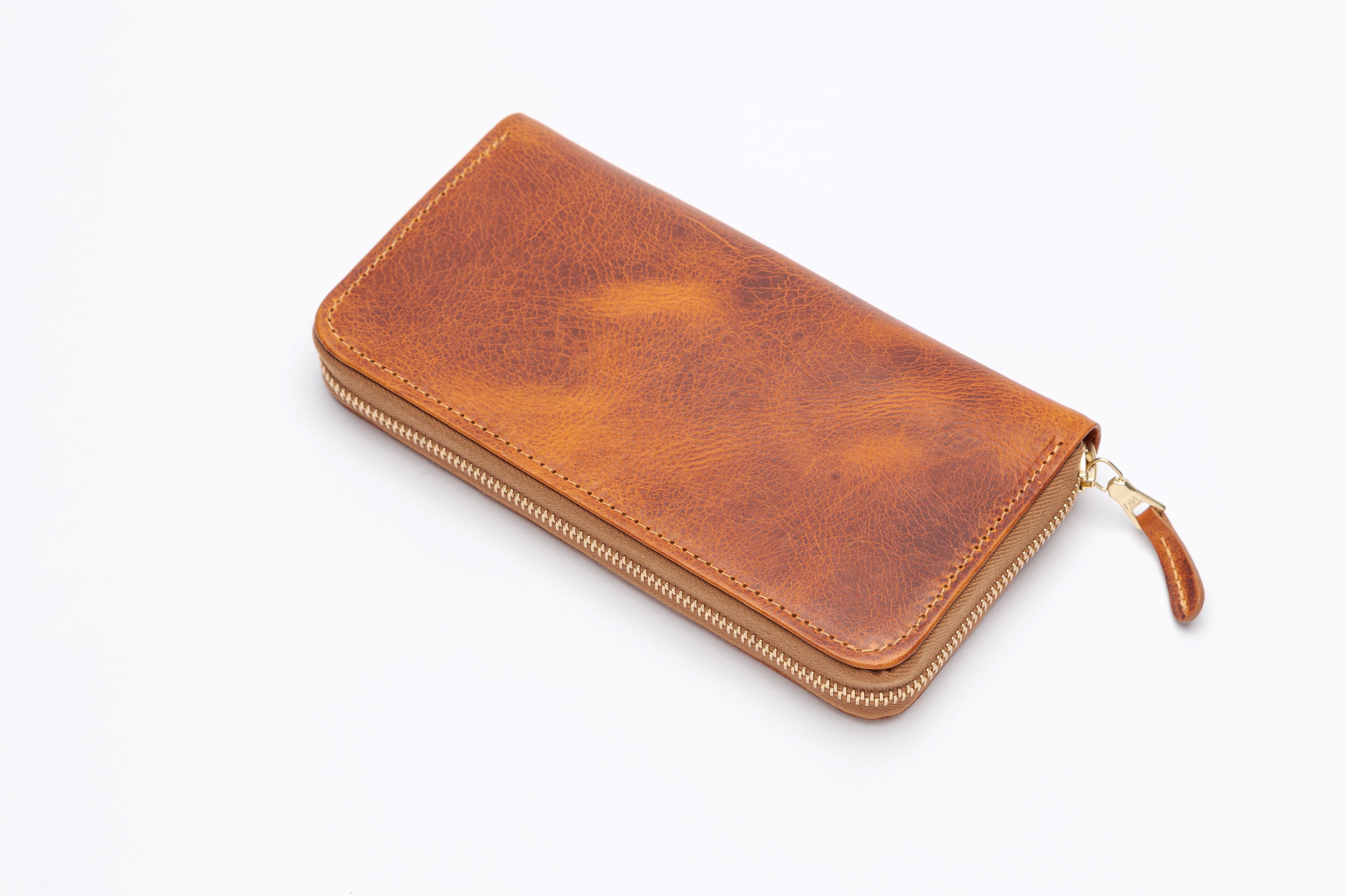 THE ASCOT ZIP ROUND LEATHER PURSE