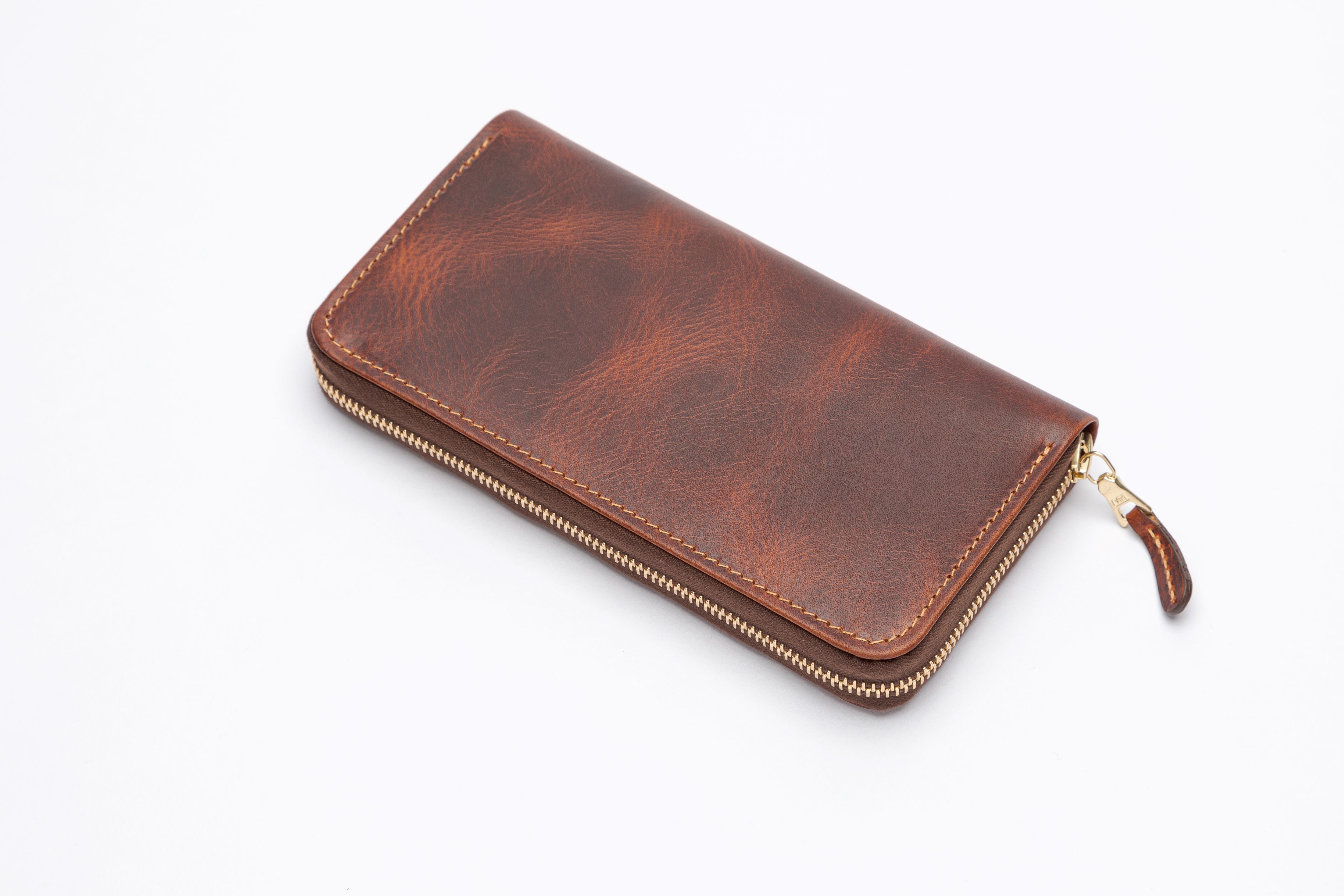 THE ASCOT ZIP ROUND LEATHER PURSE