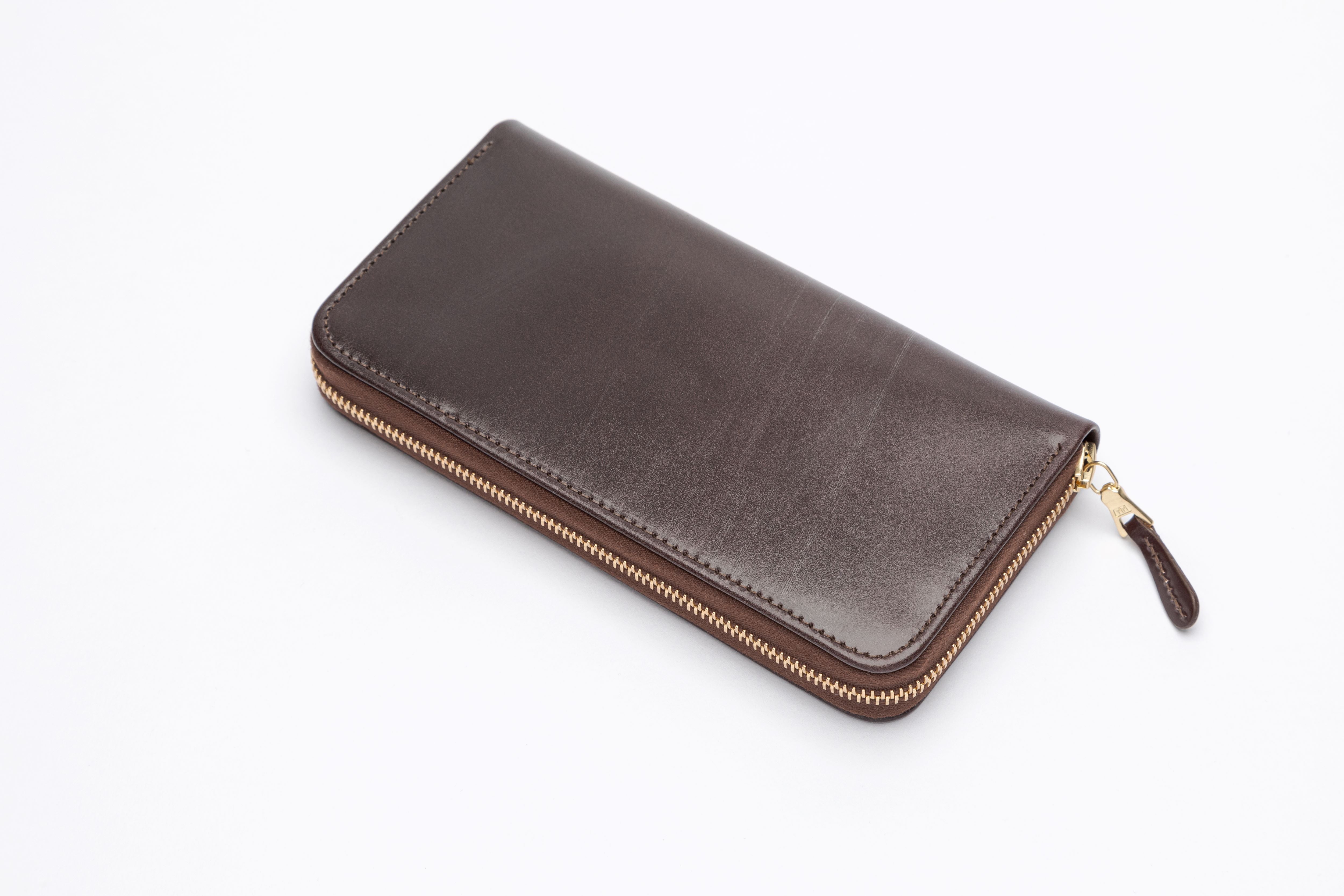 THE BRIDLE ASCOT ZIP ROUND LEATHER PURSE