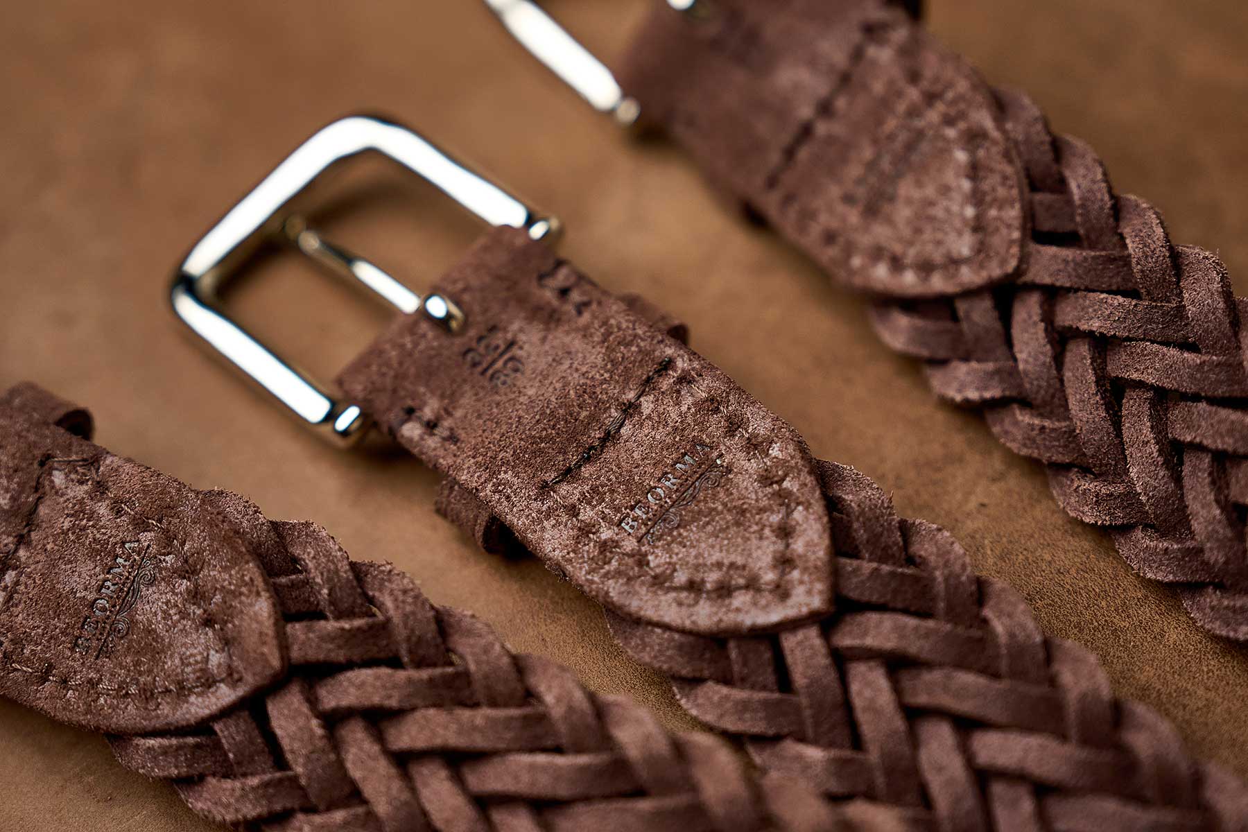 British Pasture Suede Herringbone Belt
