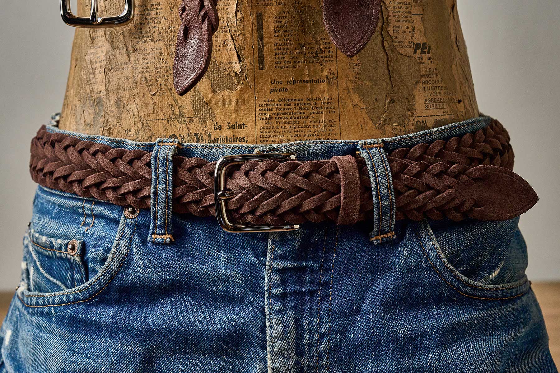 British Pasture Suede Herringbone Belt