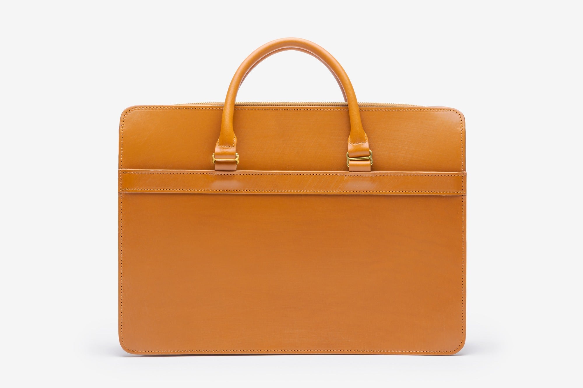 The Hale briefcase in Newton Tan - front