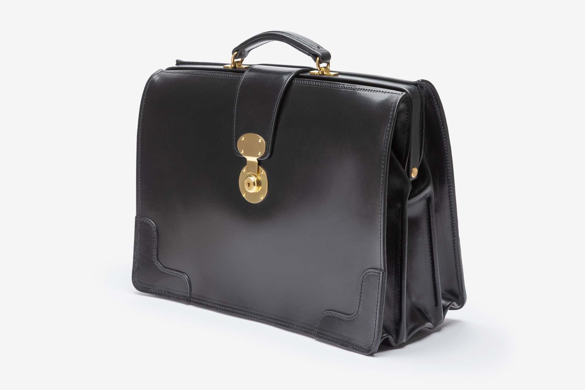 The Harvey briefcase in Black - angle