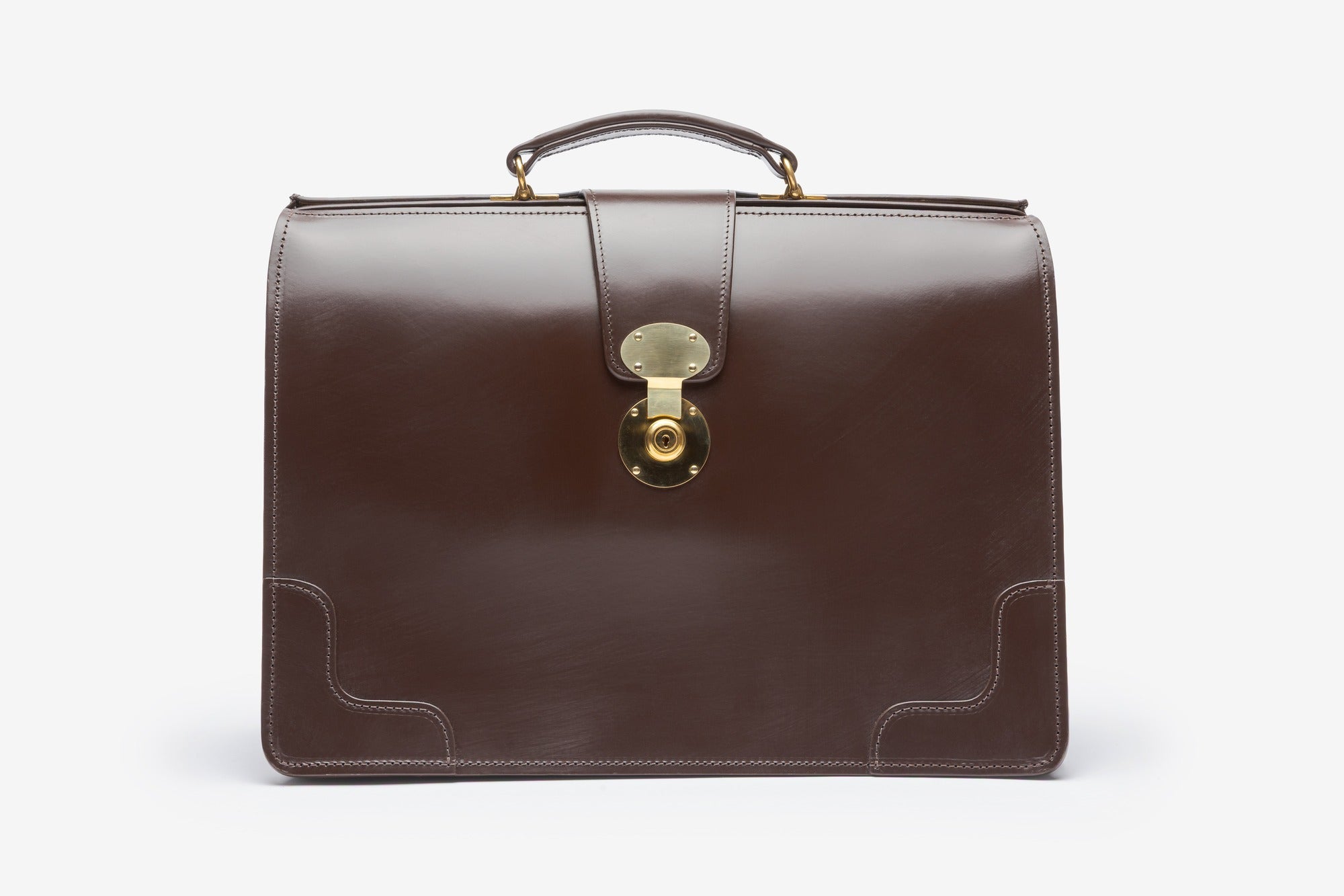 The Harvey briefcase in Brown - front