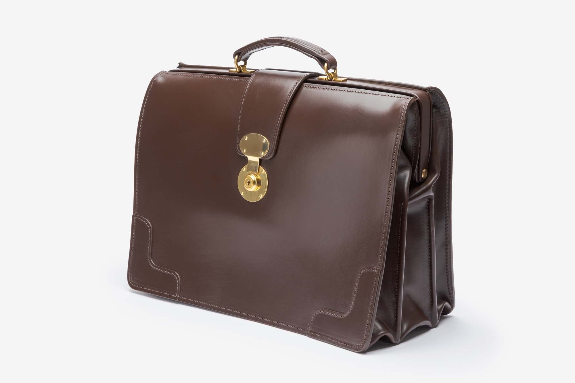 The Harvey briefcase in Brown - angle