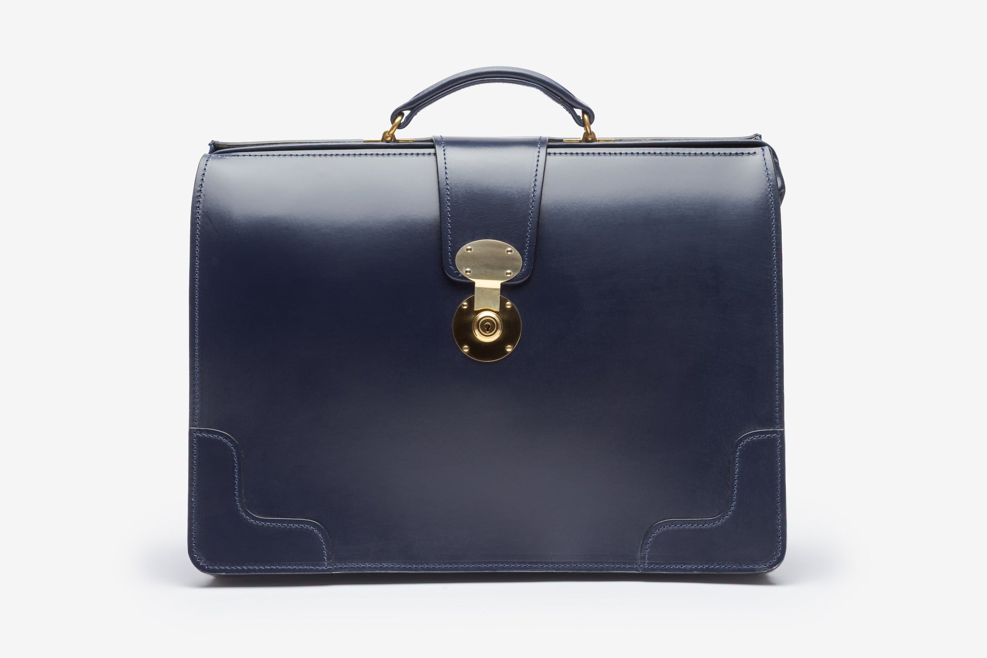 The Harvey briefcase in Navy - front