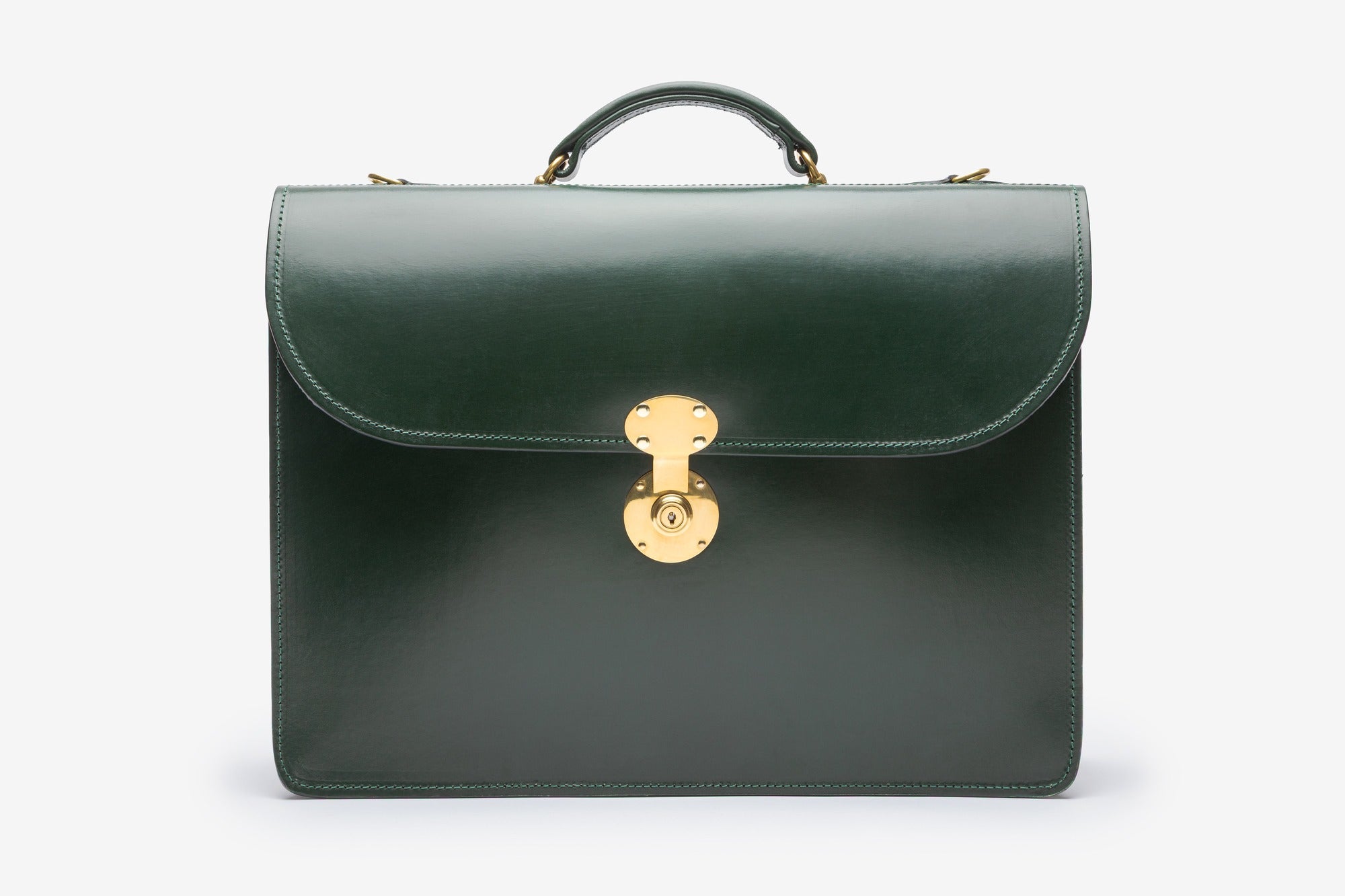 The Fleet briefcase in Green - front