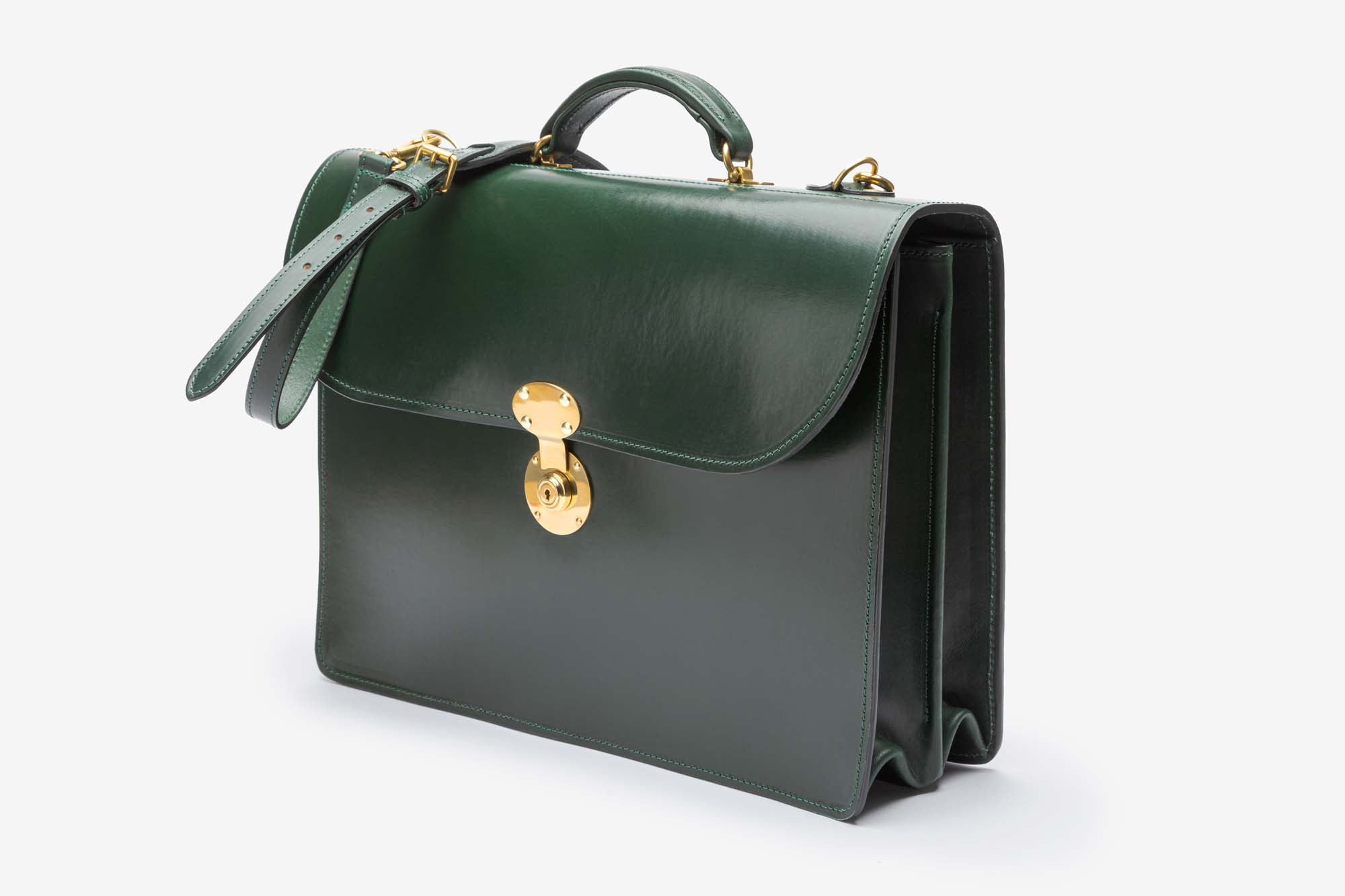The Fleet briefcase in Green - angle