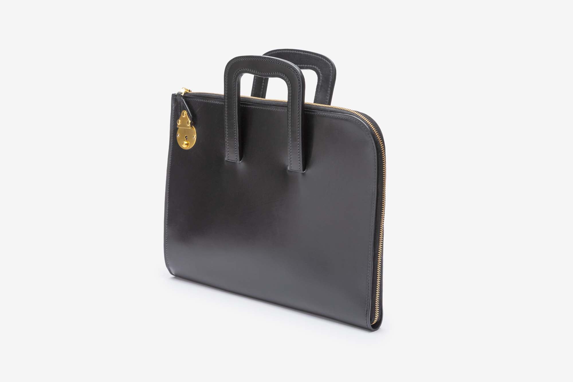 The Melbury folio in Black - angle