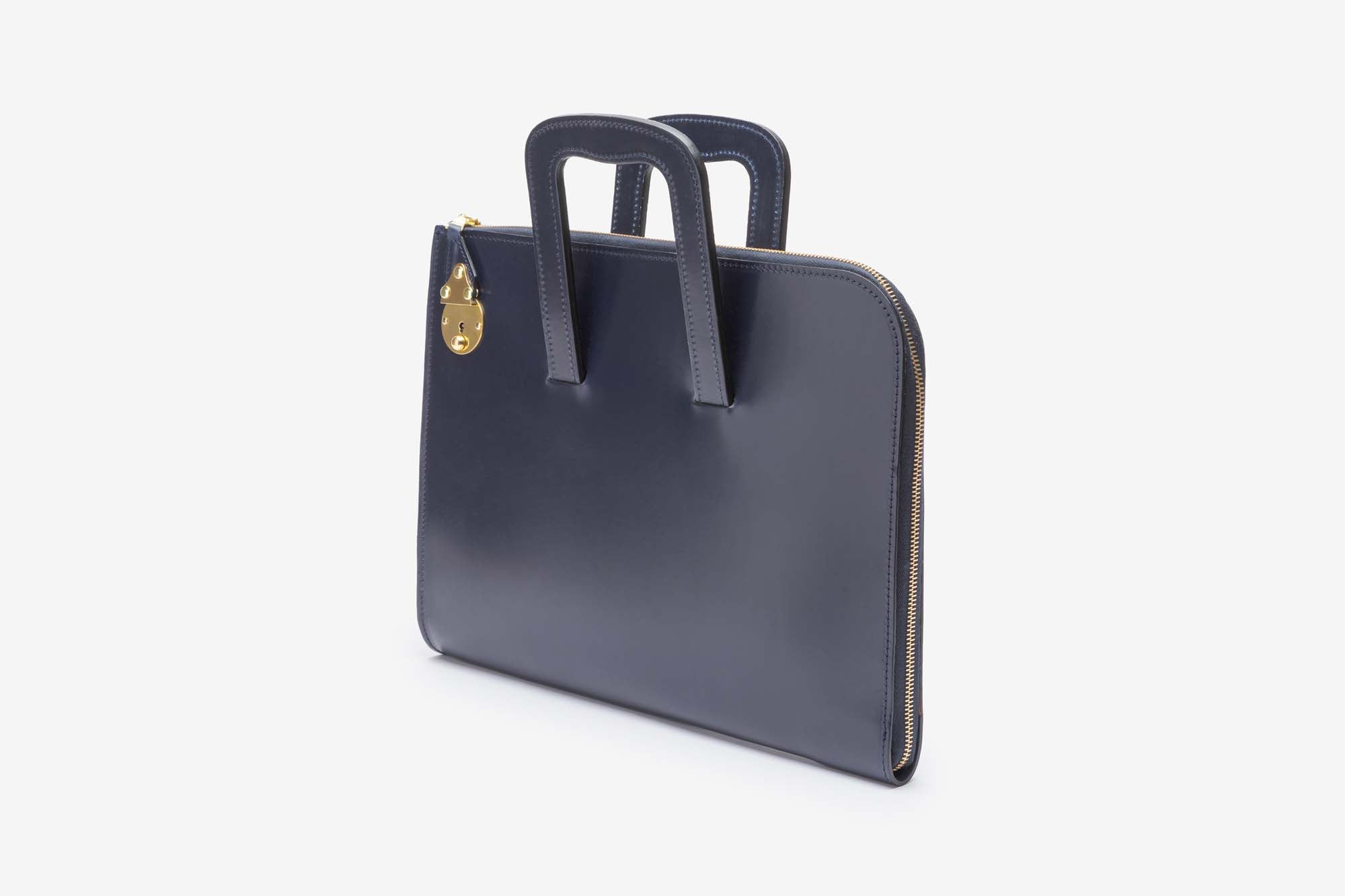 The Melbury folio in Navy - angle