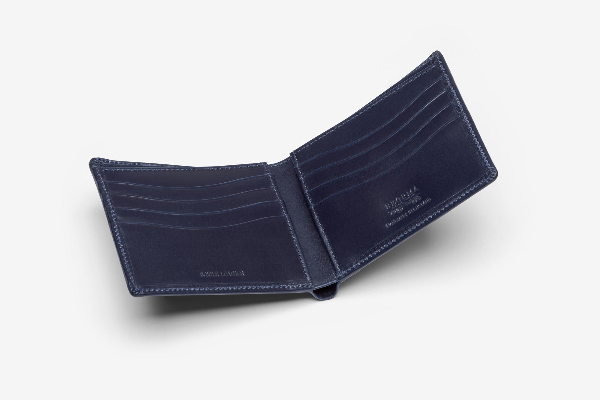 The Regent wallet in Navy - open