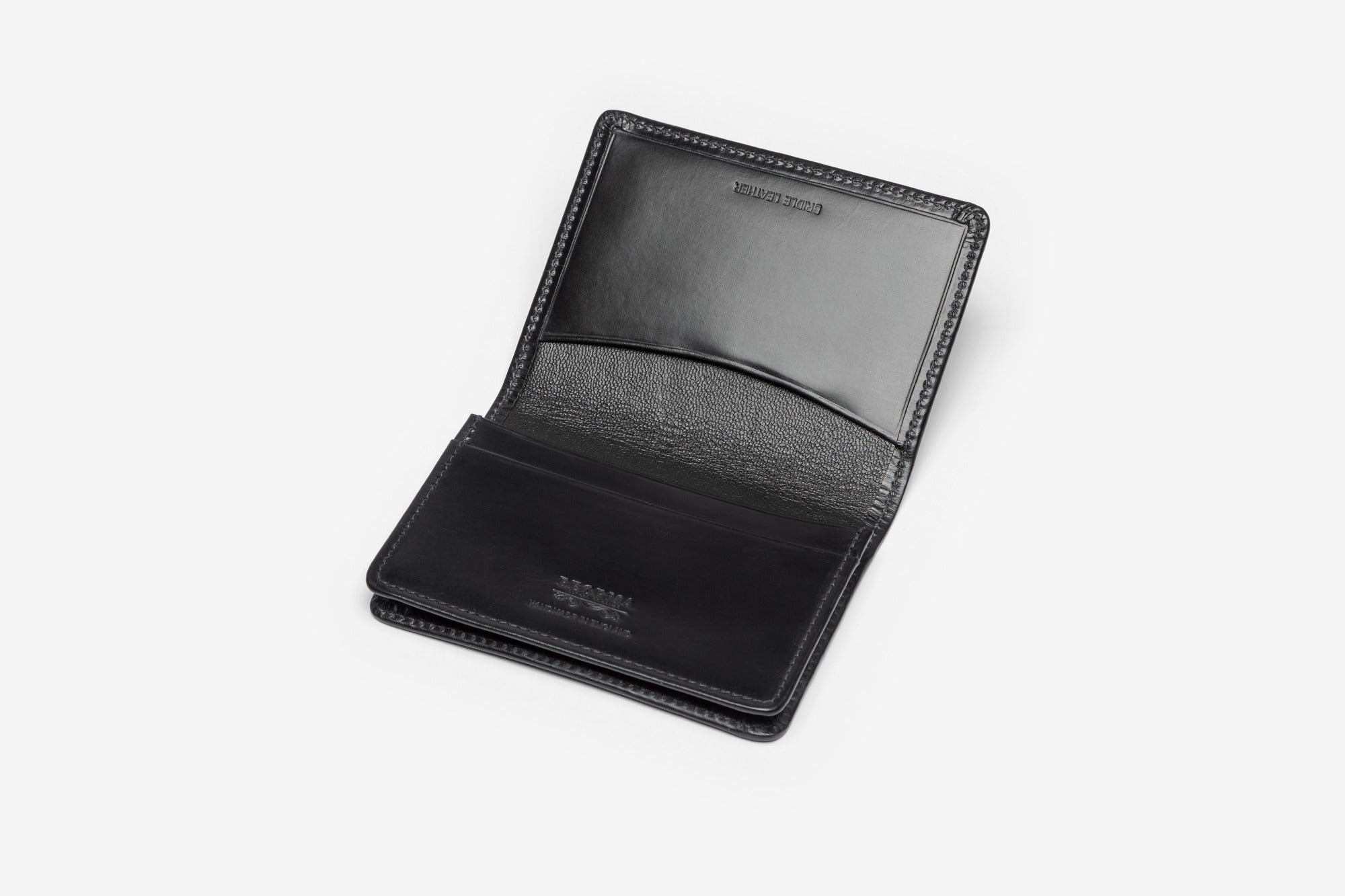 Bridle business card case in Black - open