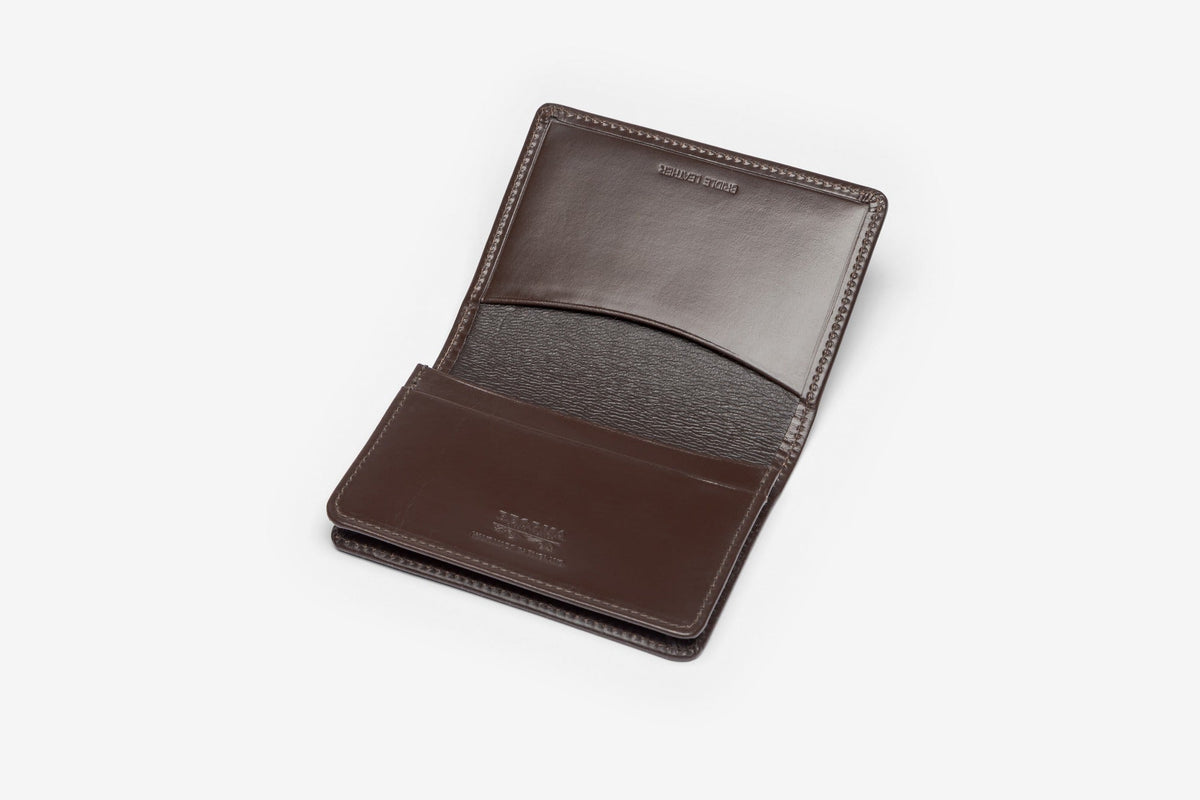 Bridle business card case in Brown - open