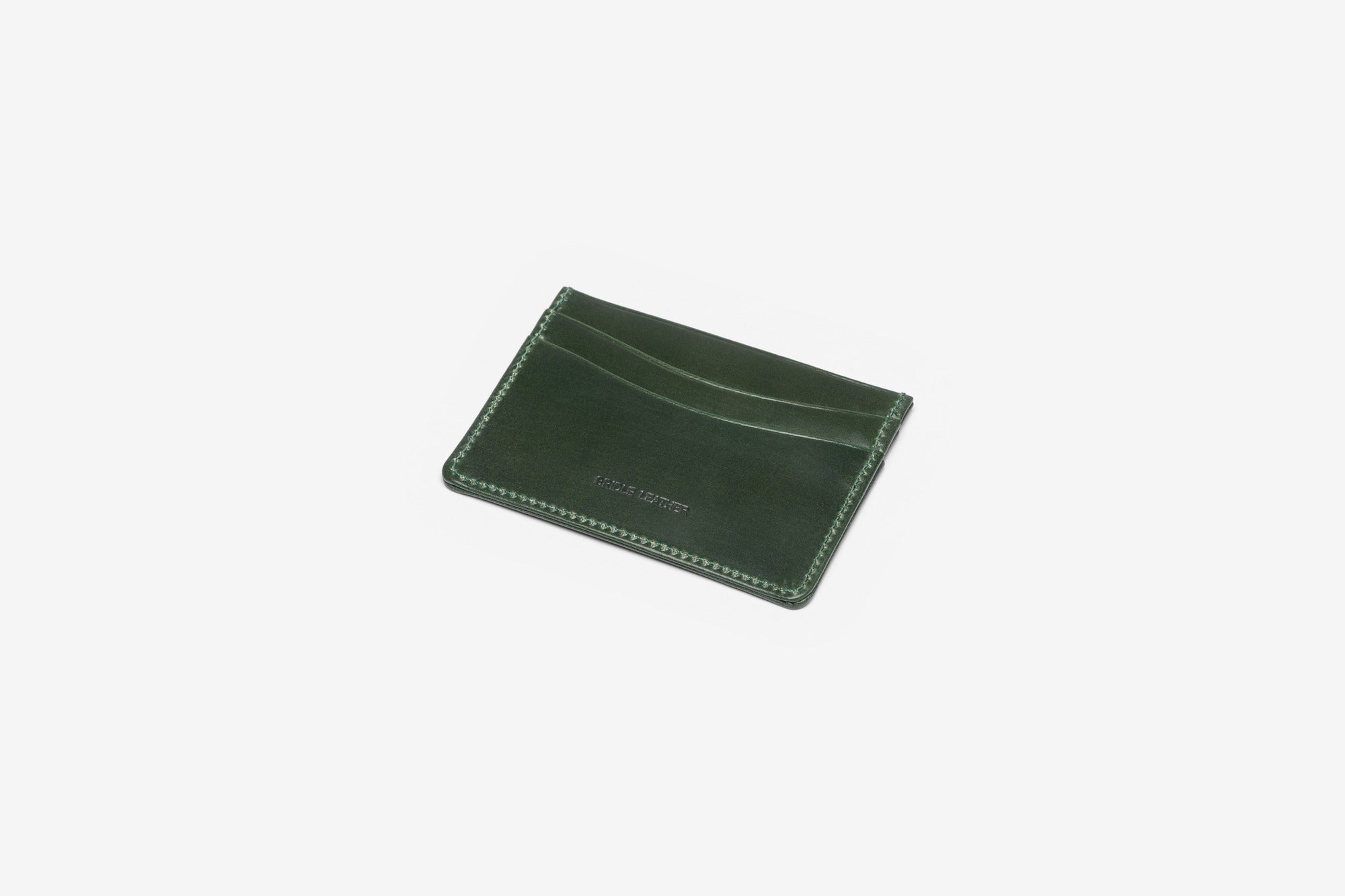 The Slimline bridle card case in Green - back