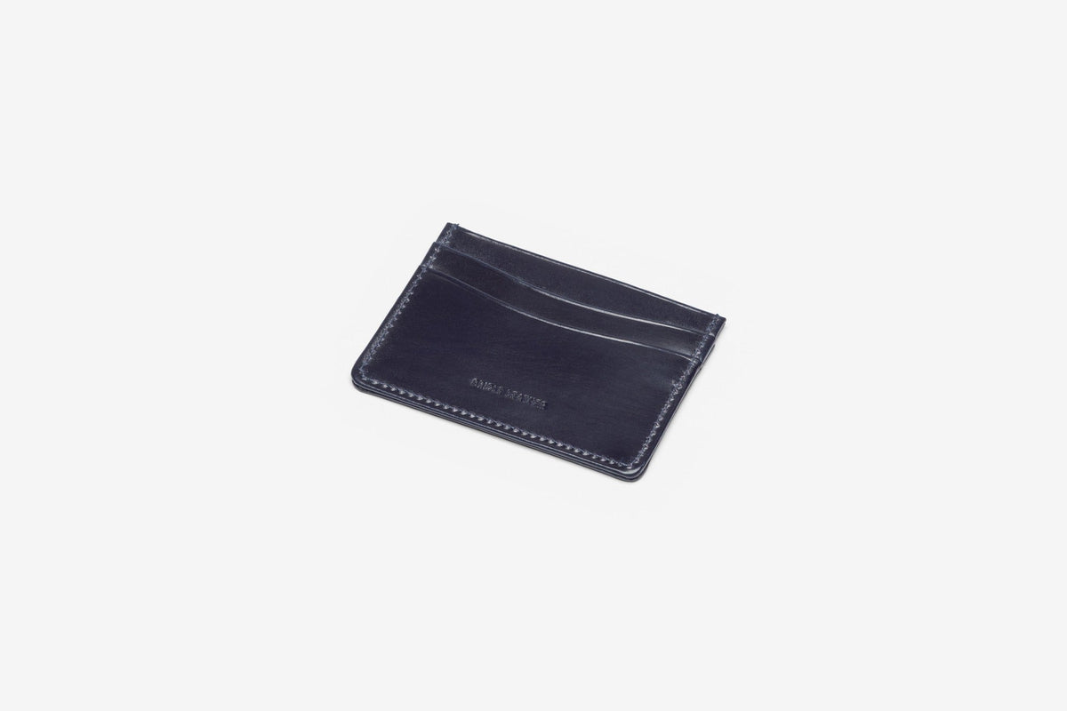 The Slimline bridle card case in Navy - back
