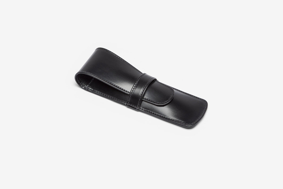 Bridle Leather Pen Case in Black