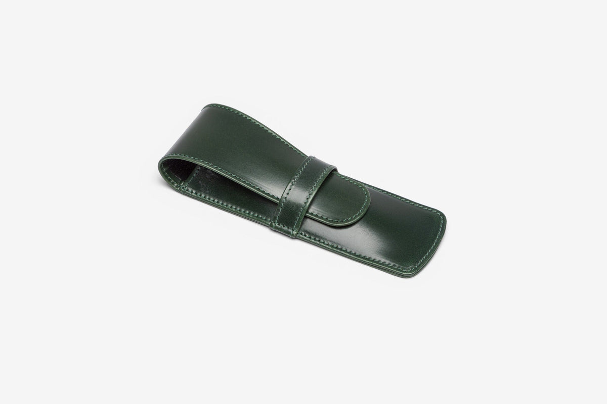 Bridle Leather Pen Case in Green