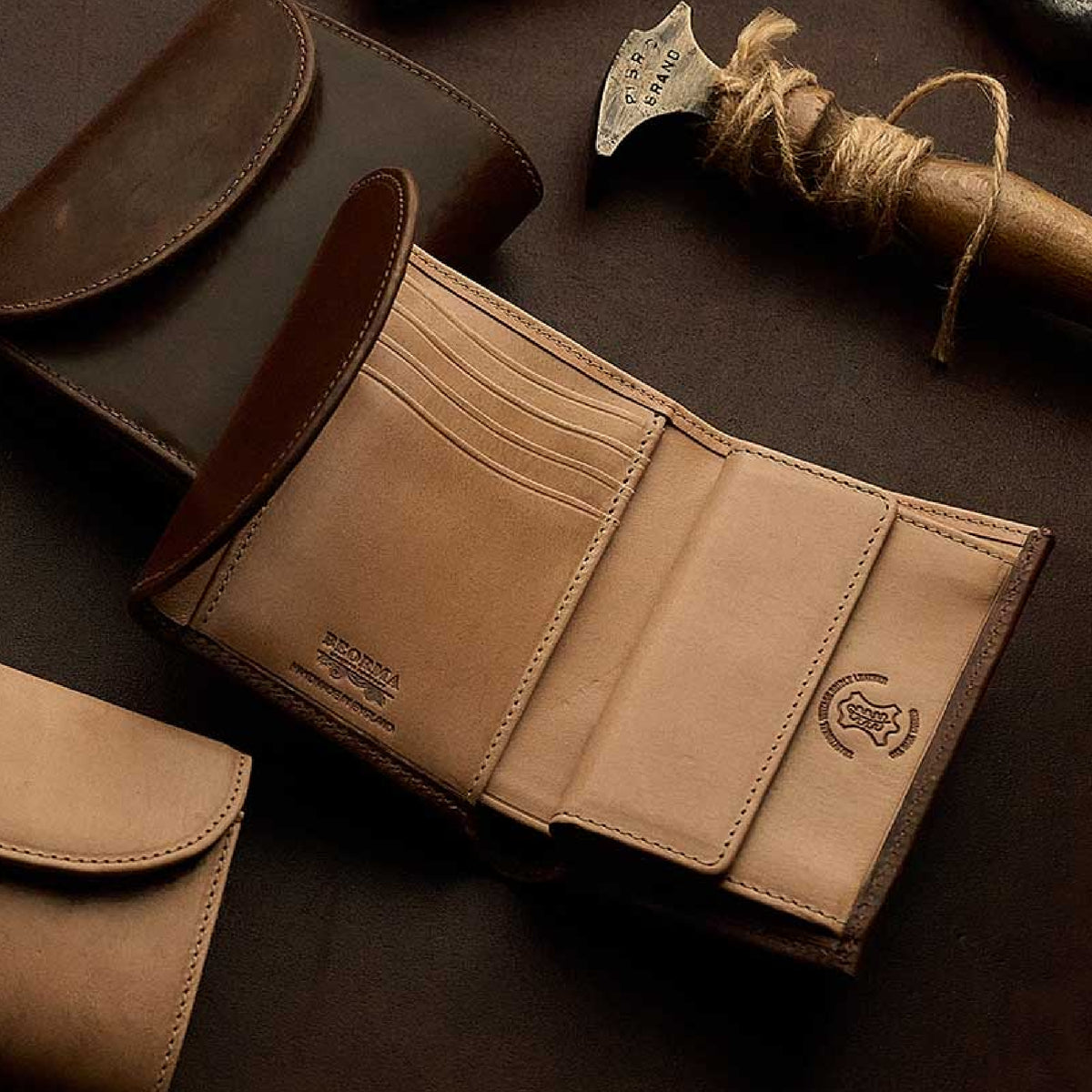 Vintage bridle leather wallets and purse