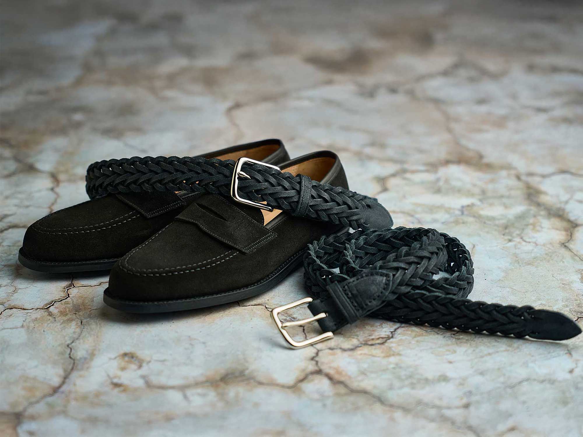 British Pasture Suede Herringbone Belt